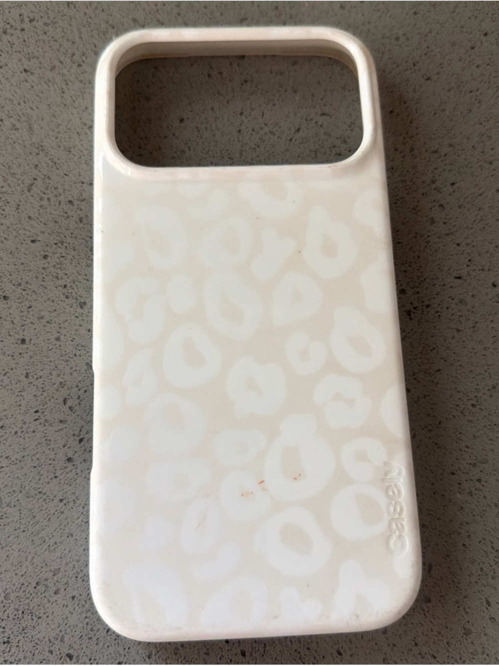 Casetify Cream and White Leopard Print Phone Case